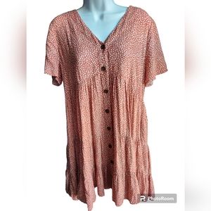 Ces Femme Dark Coral Dress Tunic Size L